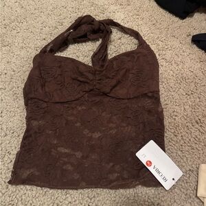 Amazon Brown Lace Halter Top